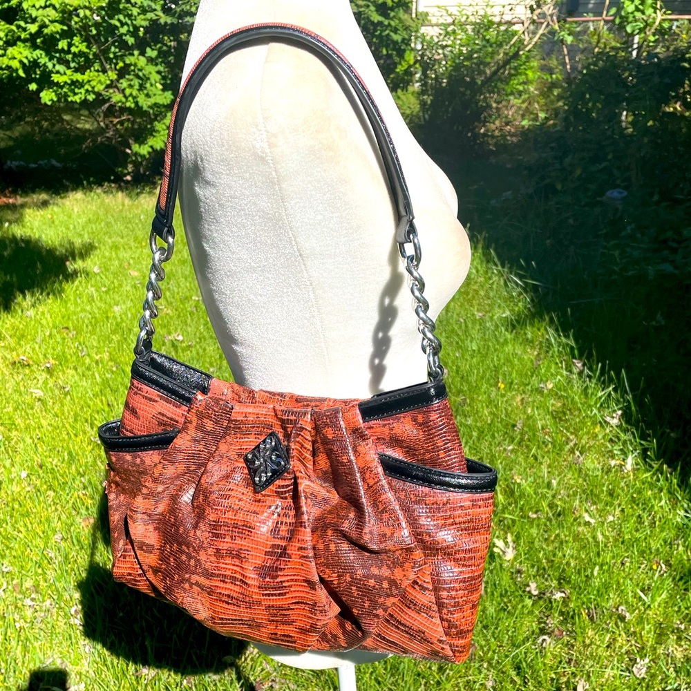 Vera Wang’s Simply Vera Vera Wang Faux Snake Chained Hobo